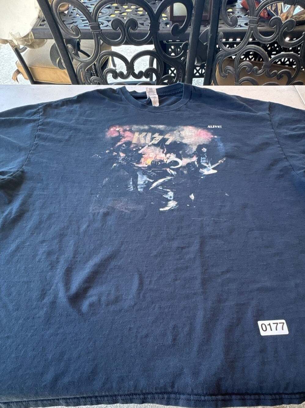 KISS Alive! Live Album Graphic Print Black Band T-Shirt XXL